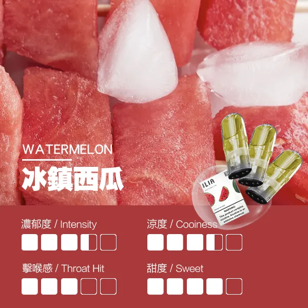 ILIA煙彈-瓷芯霧化彈-冰鎮西瓜口感webp - 拓撲蒸汽空間 ILIA-TOP 台灣官網